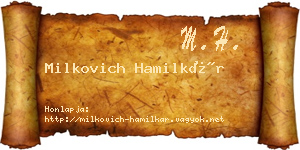 Milkovich Hamilkár névjegykártya